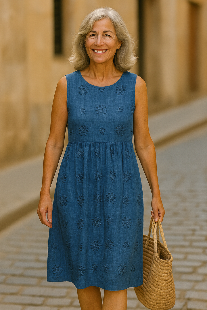 VELORA| PRINTED LONG DRESS