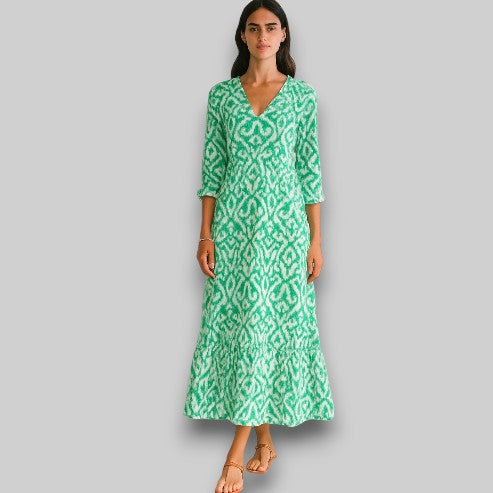 Quinta | V-Neck Summer Dress with Short Sleeves