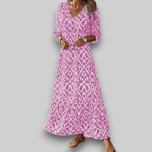 Quinta | V-Neck Summer Dress with Short Sleeves