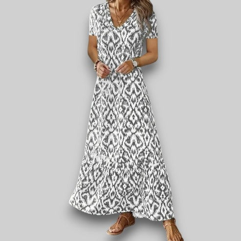 Quinta | V-Neck Summer Dress with Short Sleeves