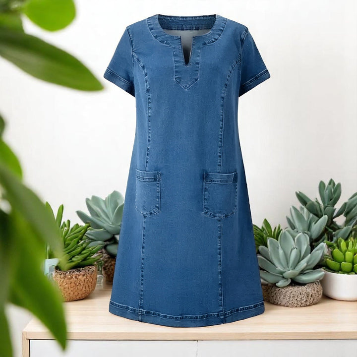 Marla |  Everyday Denim Dress with Front Pockets