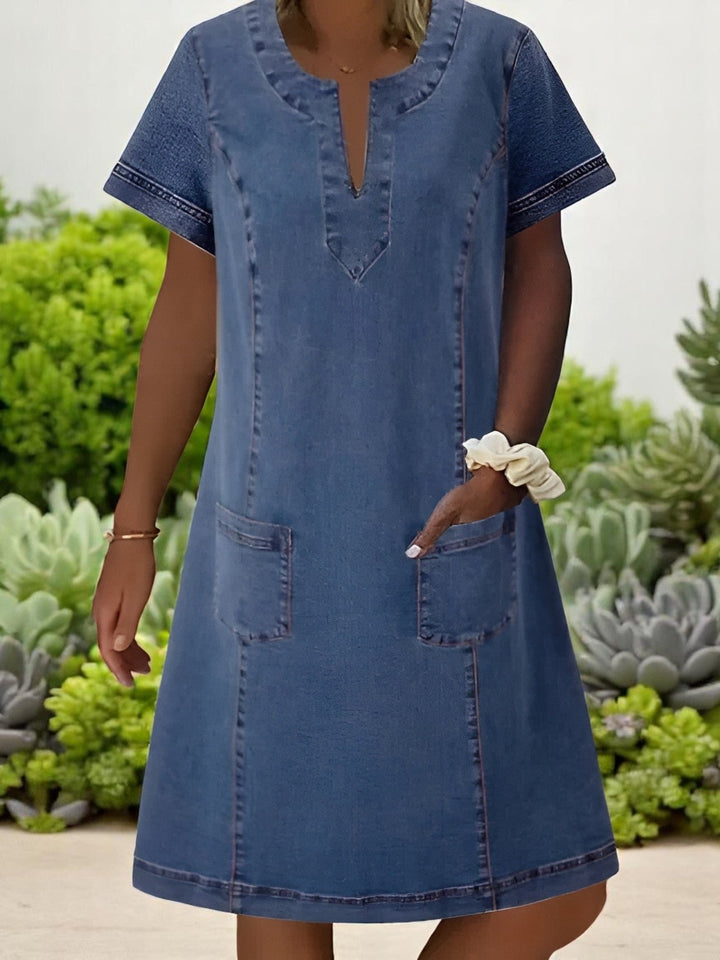 Marla |  Everyday Denim Dress with Front Pockets